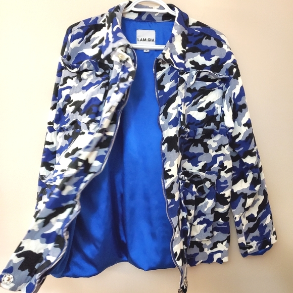 I.AM.GIA - Tarantino royal blue camo jacket - Size S - Picture 7 of 12